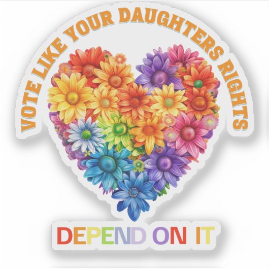 娘の権利が左右するように投票する シール (正面)