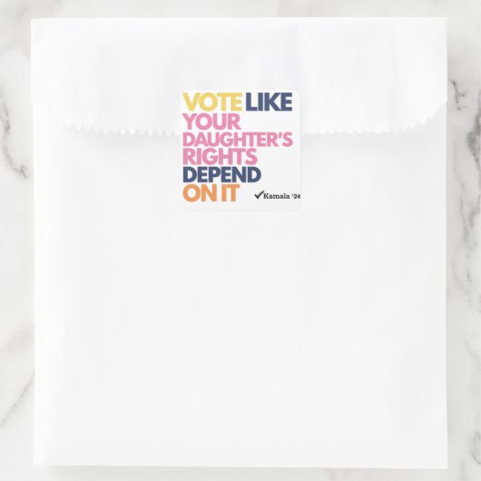 娘の権利が左右するように投票する スクエアシール (バッグ)