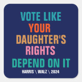 娘の権利が左右するように投票する スクエアシール (正面)