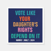 娘の権利が左右するように投票する スタンダードカクテルナプキン (正面)