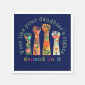 娘の権利が左右するように投票する スタンダードカクテルナプキン (正面)