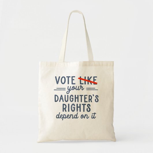 娘の権利が左右するように投票する トートバッグ (正面)