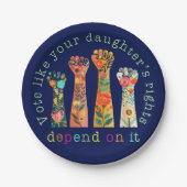 娘の権利が左右するように投票する ペーパープレート (正面)