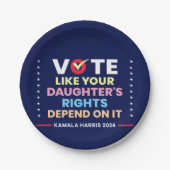 娘の権利が左右するように投票する ペーパープレート (正面)