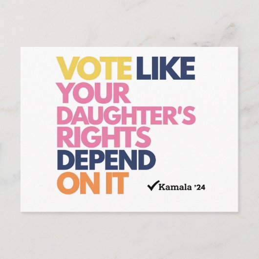 娘の権利が左右するように投票する ポストカード (正面)
