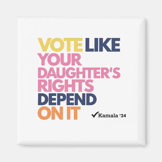 娘の権利が左右するように投票する マグネット (正面)