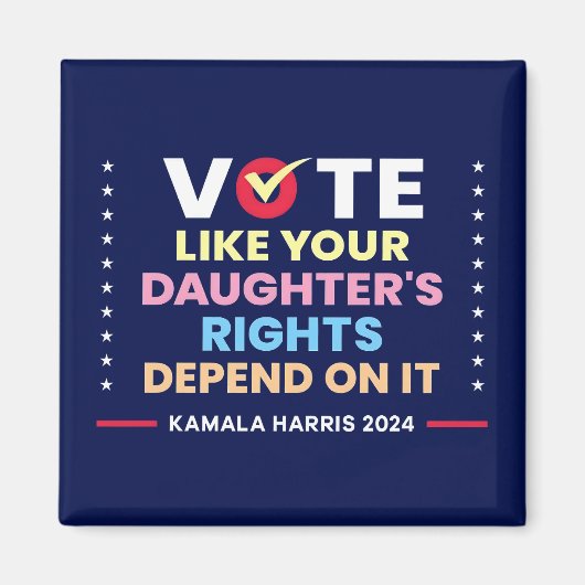 娘の権利が左右するように投票する マグネット (正面)