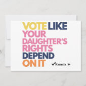 娘の権利が左右するように投票する 招待状 (正面)