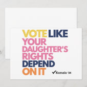 娘の権利が左右するように投票する 招待状 (正面/裏面)