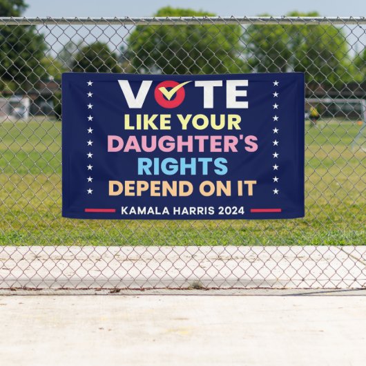 娘の権利が左右するように投票する 横断幕 (インサイチュ)