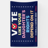 娘の権利が左右するように投票する 横断幕 (縦)