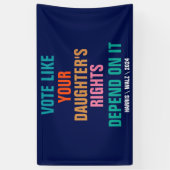 娘の権利が左右するように投票する 横断幕 (縦)