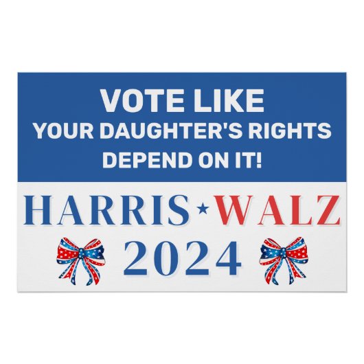 娘の権利に投票Harris Walz 2024 ポスター (正面)
