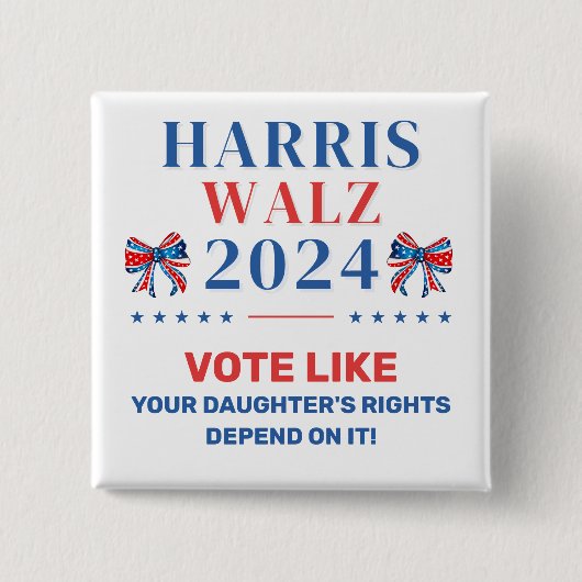 娘の権利に投票Harris Walz 2024 缶バッジ (正面)