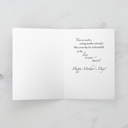 娘の母の日に妊娠した母 カード (内部)