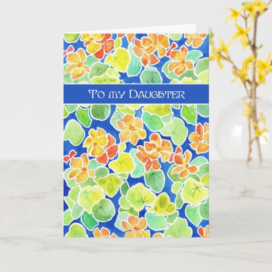 娘の母の日のフローラのためのナスチュルティアム カード (黄色い花)