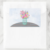 娘の母の日のメイソンの瓶の花瓶 長方形シール (バッグ)