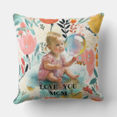 娘の母の日の引用文緑のフローラ写真 クッション (裏面)