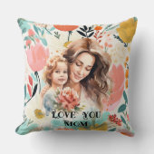 娘の母の日の引用文緑のフローラ写真 クッション (正面)