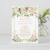 娘の洗礼と1歳の誕生日の招待状 招待状 (スタンド正面)