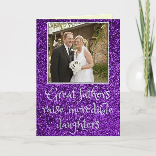 娘の父の日のグリッター写真カード カード (正面)