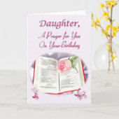 娘の祈りの言葉を誕生日に カード (黄色い花)