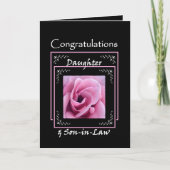娘の結婚おめでとう - ピンクのバラ カード (正面)