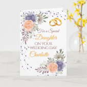 娘の結婚式の日フローラ牡丹おめでとう カード (黄色い花)