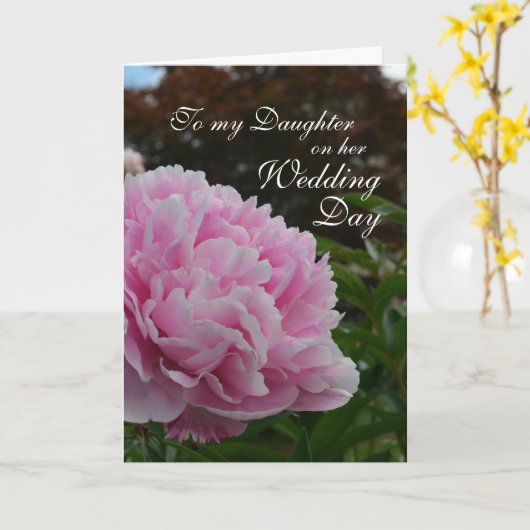 娘の結婚式の日牡丹 カード (黄色い花)