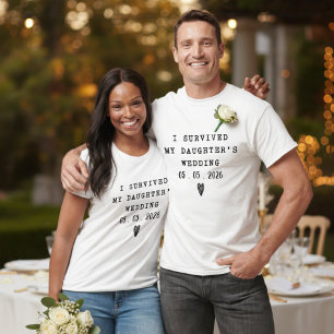 娘の結婚式を乗り越えた!おもしろマッチング Tシャツ