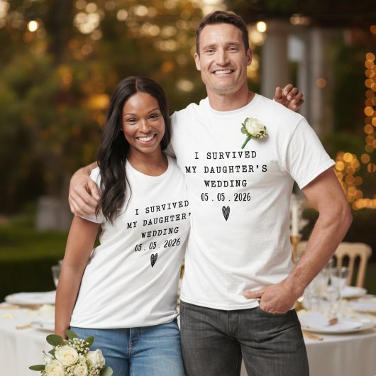 娘の結婚式を乗り越えた!おもしろマッチング Tシャツ