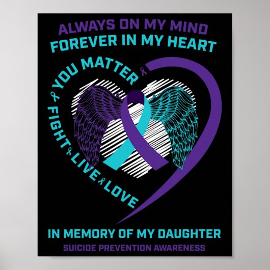 娘の自殺防止を記憶するセミコロン ポスター (正面)