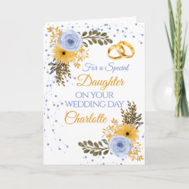 娘の花嫁の結婚式の日フローラおめでとう カード