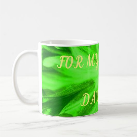 娘の薄緑の自然型 コーヒーマグカップ (左)