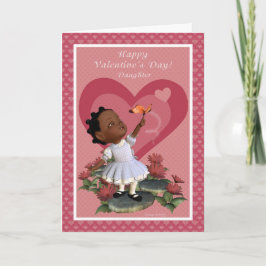 娘の蝶女の子のバレンタインデーカード シーズンカード