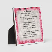 娘の詩のプラーク – ピンクのフローラデザイン フォトプラーク (正面)