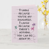 娘の誕生日とグリッター花カード カード (黄色い花)