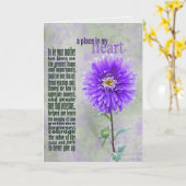 娘の誕生日のための紫のダリア カード (黄色い花)