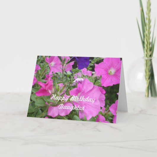 娘の誕生日のペチュニア カード (正面)