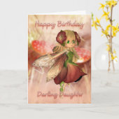 娘の誕生日カードとイチゴ&クリームパイ カード (黄色い花)