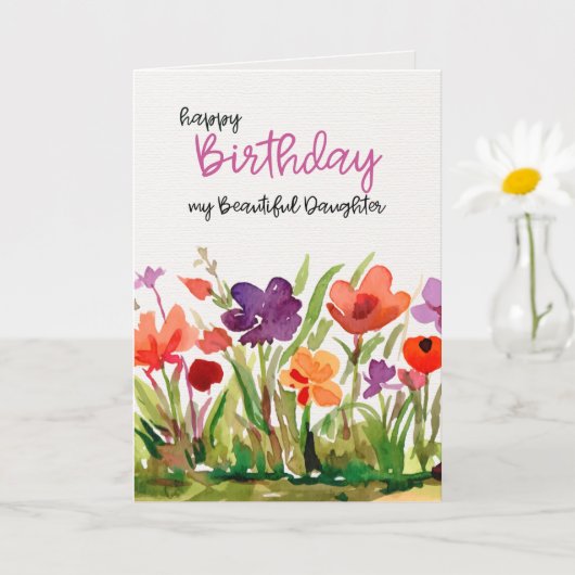 娘の誕生日カード カード (小さな植物)