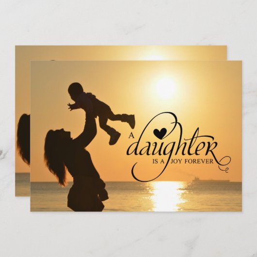 娘の誕生日パーティーの母親がホスト招待状 招待状 (正面/裏面)