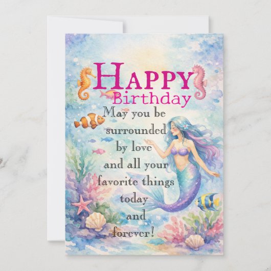 娘の誕生日フラットカード カード (正面)