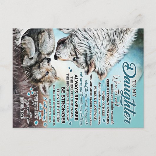 娘の誕生日ライオン家族へのプレゼント, 娘の誕生日 ポストカード (正面)