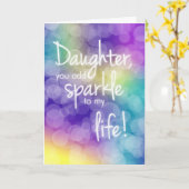 娘の誕生日、あなたが輝きを追加カラフル、《写真》ぼけ味 カード (黄色い花)