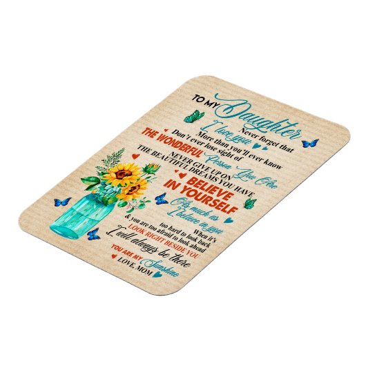 娘の贈り物|お母さんから娘に宛てた手紙 マグネット (左側)