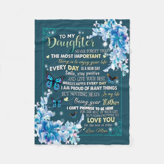 娘の贈り物 |パパから娘への手紙 フリースブランケット (正面)