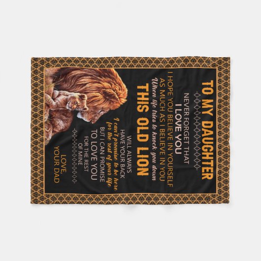 娘の贈り物 |パパから娘への手紙 フリースブランケット (正面(横))