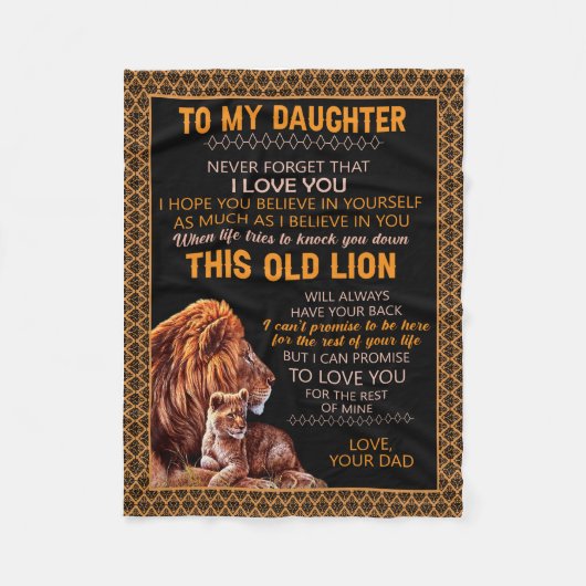 娘の贈り物 |パパから娘への手紙 フリースブランケット (正面)