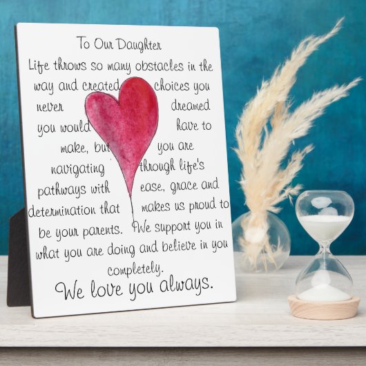 娘の額にハート フォトプラーク (側面)